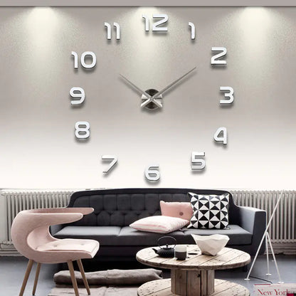 Creative 3D Acrylic DIY Wall Clock for Living Room