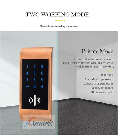 Intelligent Keypad RFID Electronic Cabinet Locker Sauna Lock for Home Gym School Spa Cabinet Door