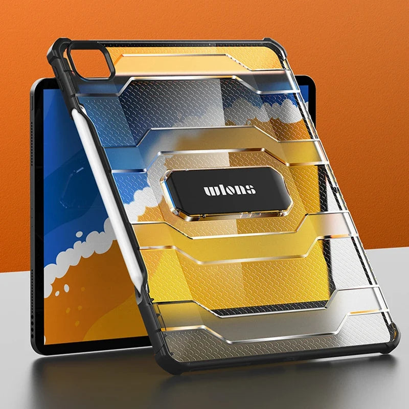 Military Shock Proof Rugged Kickstand Cover for Ipad Mini 6 2022 2024 Pro 11 12.9 13 Clear Case for Ipad 8/9/10th Gen Air4/5/6