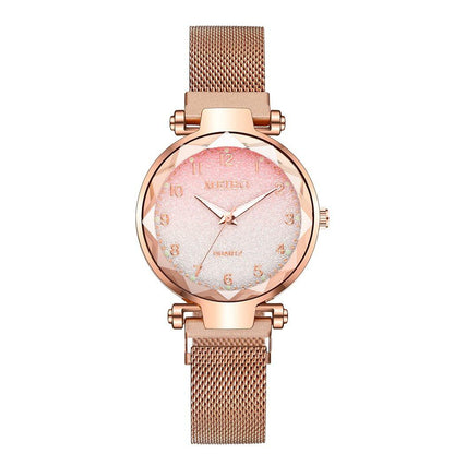 Women Magnet Buckle Gradient Color Watches Luxury Ladies Fashion Female Wristwatches For Gift Clock For Women and Girls
