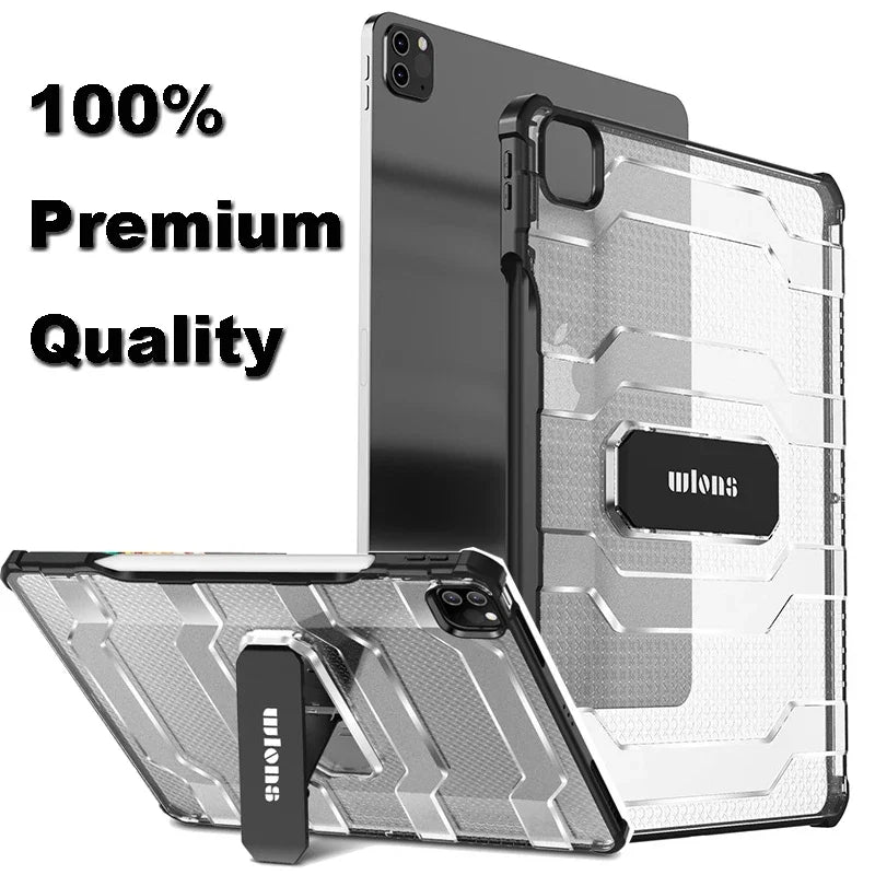 Military Shock Proof Rugged Kickstand Cover for Ipad Mini 6 2022 2024 Pro 11 12.9 13 Clear Case for Ipad 8/9/10th Gen Air4/5/6