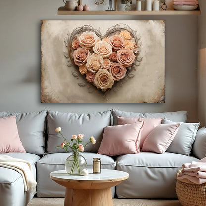 Modern Floral Heart Silhouette III Wall Art