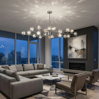 Grand Crystal Orb Branch Chandelier