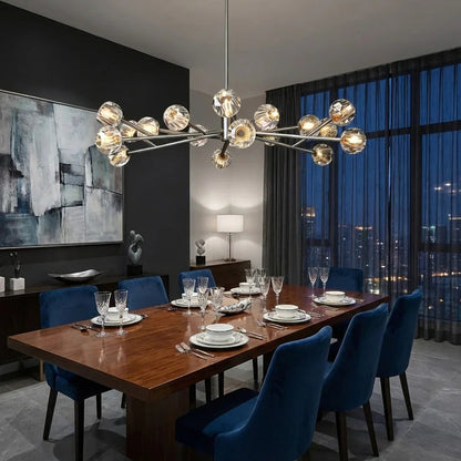 Grand Crystal Orb Branch Chandelier