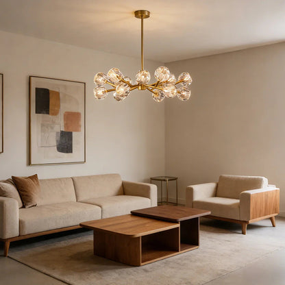 Grand Crystal Orb Branch Chandelier