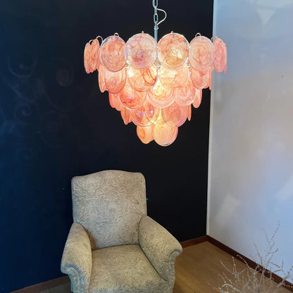 Opulent Rosé Murano Glass Chandelier