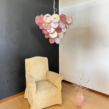 Opulent Rosé Murano Glass Chandelier