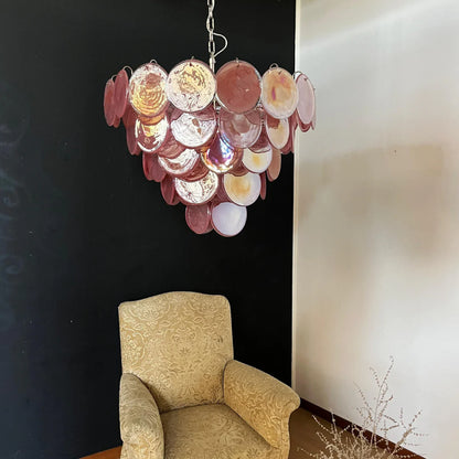 Opulent Rosé Murano Glass Chandelier