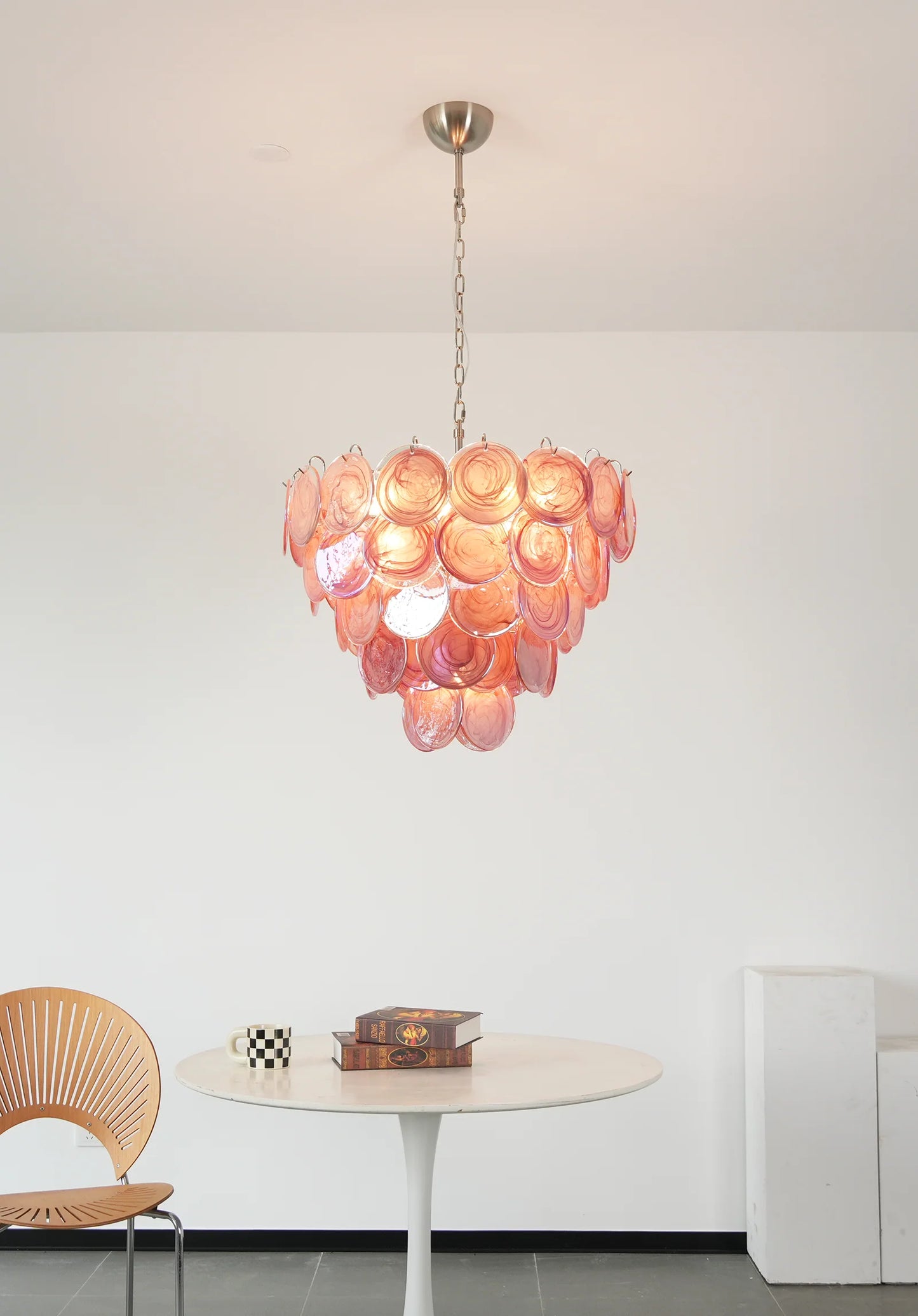Opulent Rosé Murano Glass Chandelier