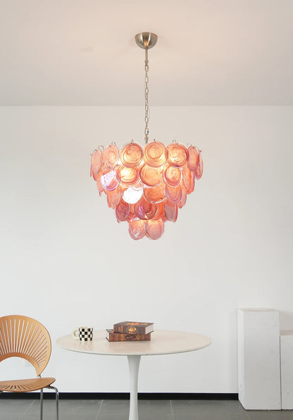 Opulent Rosé Murano Glass Chandelier