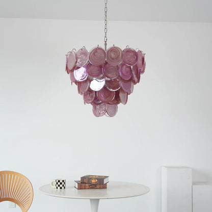 Opulent Rosé Murano Glass Chandelier