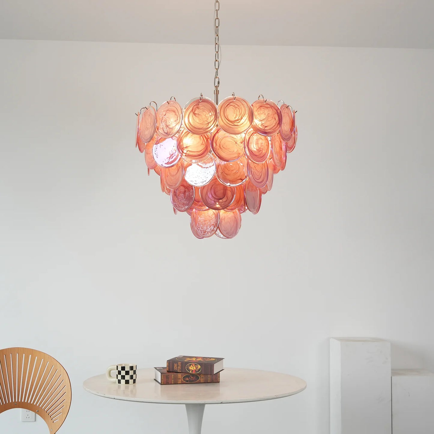 Opulent Rosé Murano Glass Chandelier