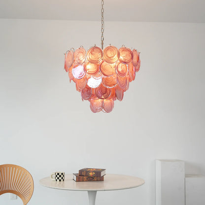 Opulent Rosé Murano Glass Chandelier