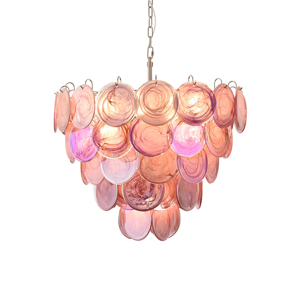 Opulent Rosé Murano Glass Chandelier