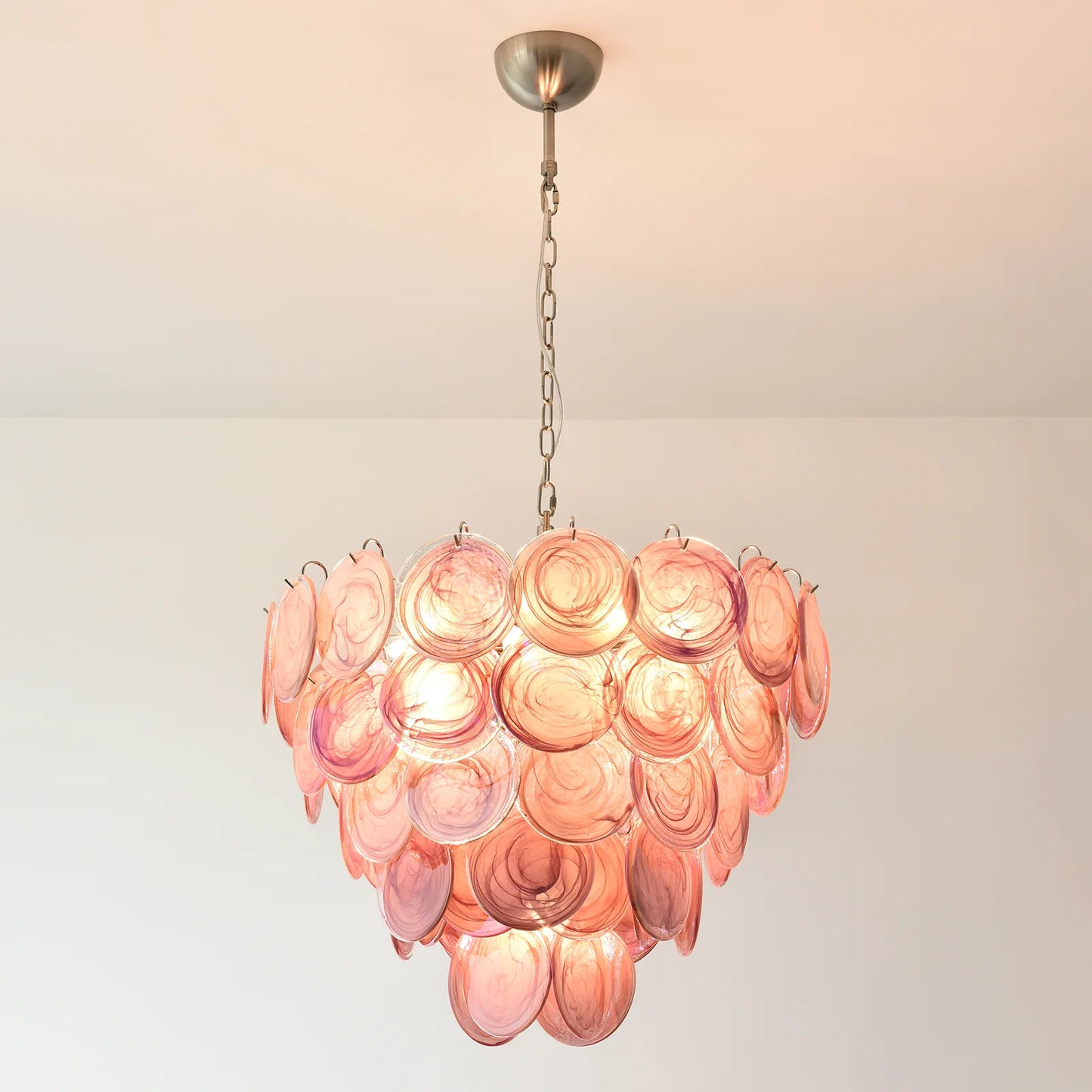 Opulent Rosé Murano Glass Chandelier