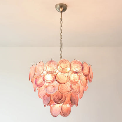 Opulent Rosé Murano Glass Chandelier