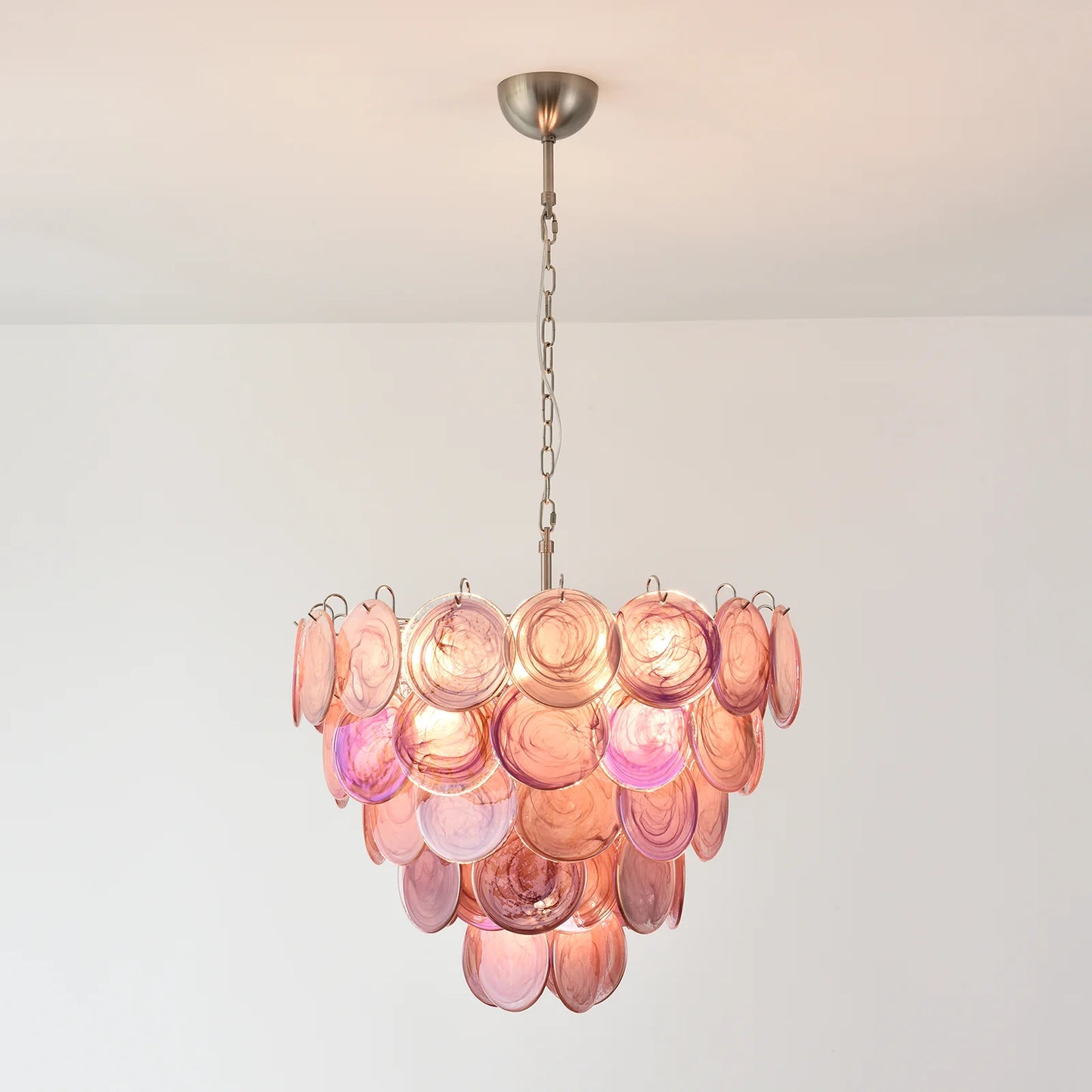 Opulent Rosé Murano Glass Chandelier