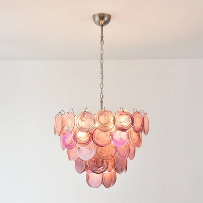 Opulent Rosé Murano Glass Chandelier