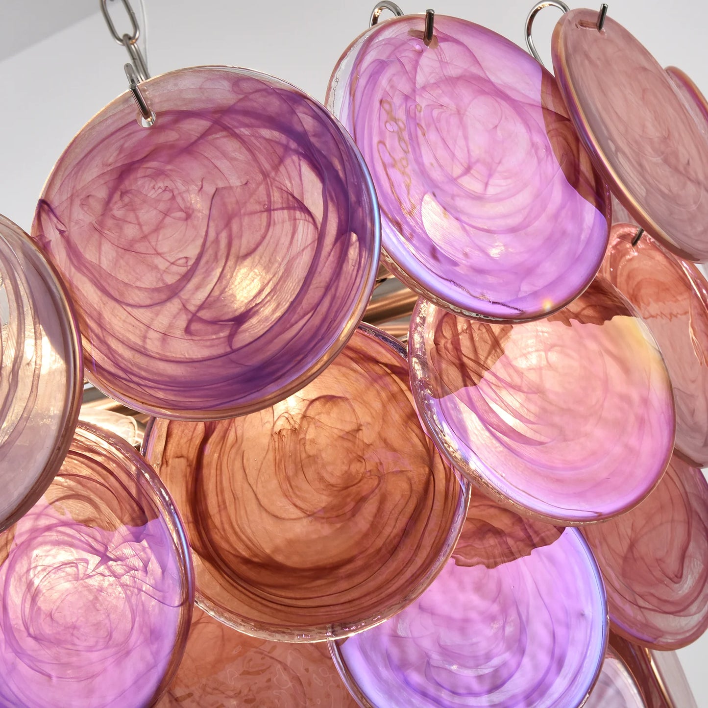 Opulent Rosé Murano Glass Chandelier