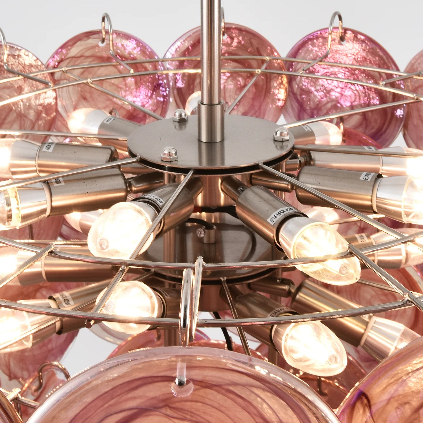 Opulent Rosé Murano Glass Chandelier