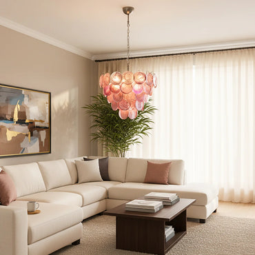 Opulent Rosé Murano Glass Chandelier