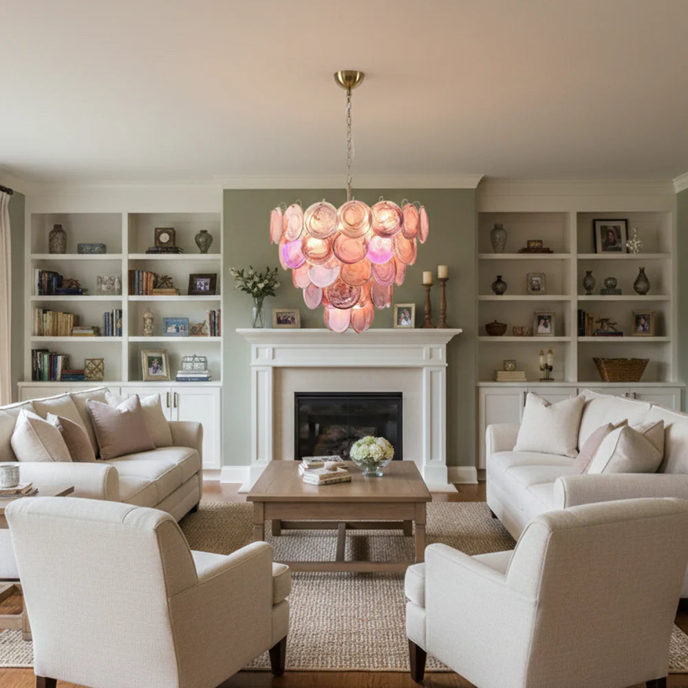 Opulent Rosé Murano Glass Chandelier