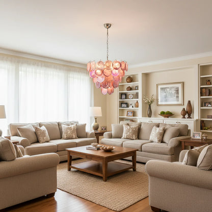Opulent Rosé Murano Glass Chandelier