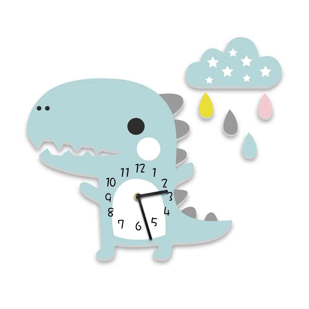 Dinosaur 3D Wall Clock for Kids' Room and Nursery