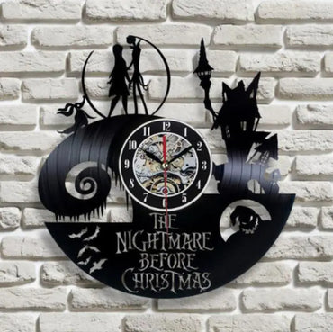 3D Jack and Sally Wall Clock - Vinyl Record Design