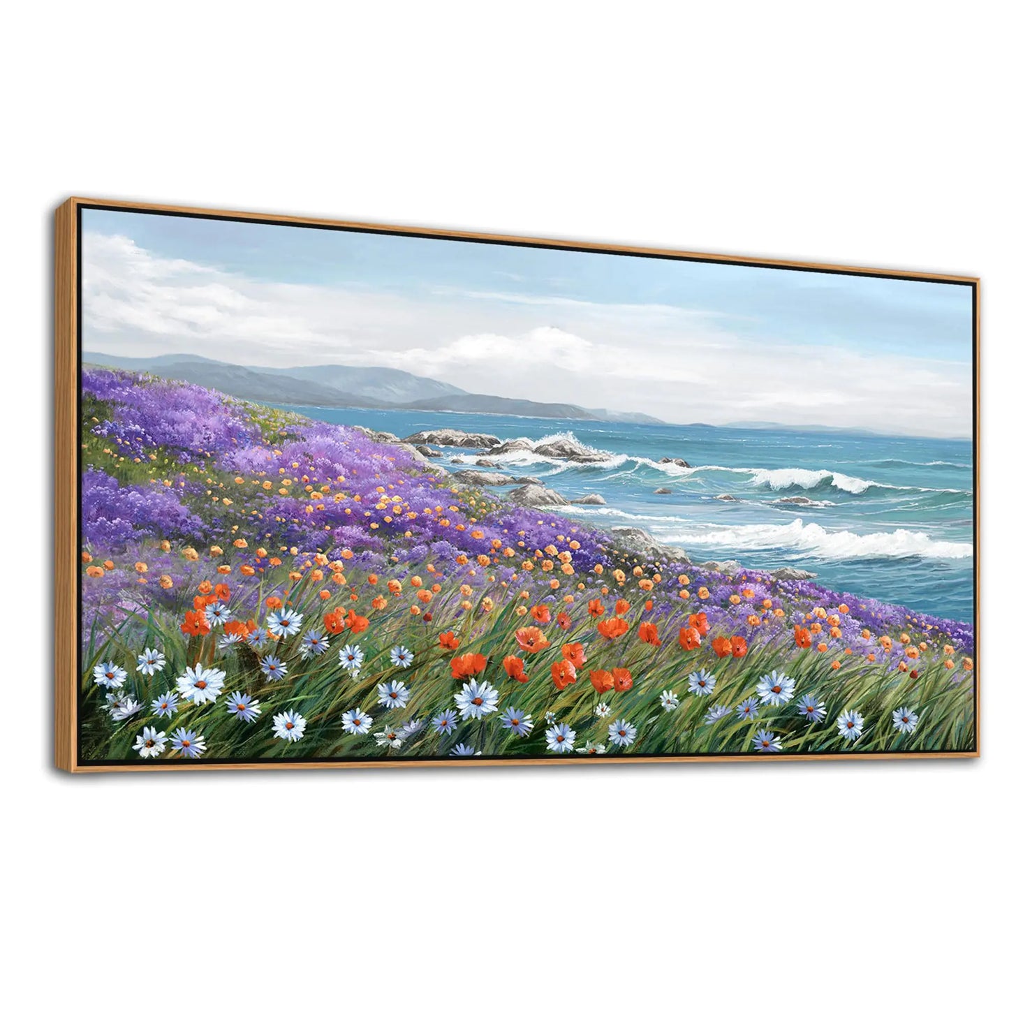 Coastal Oasis Framed Canvas Art 20x40
