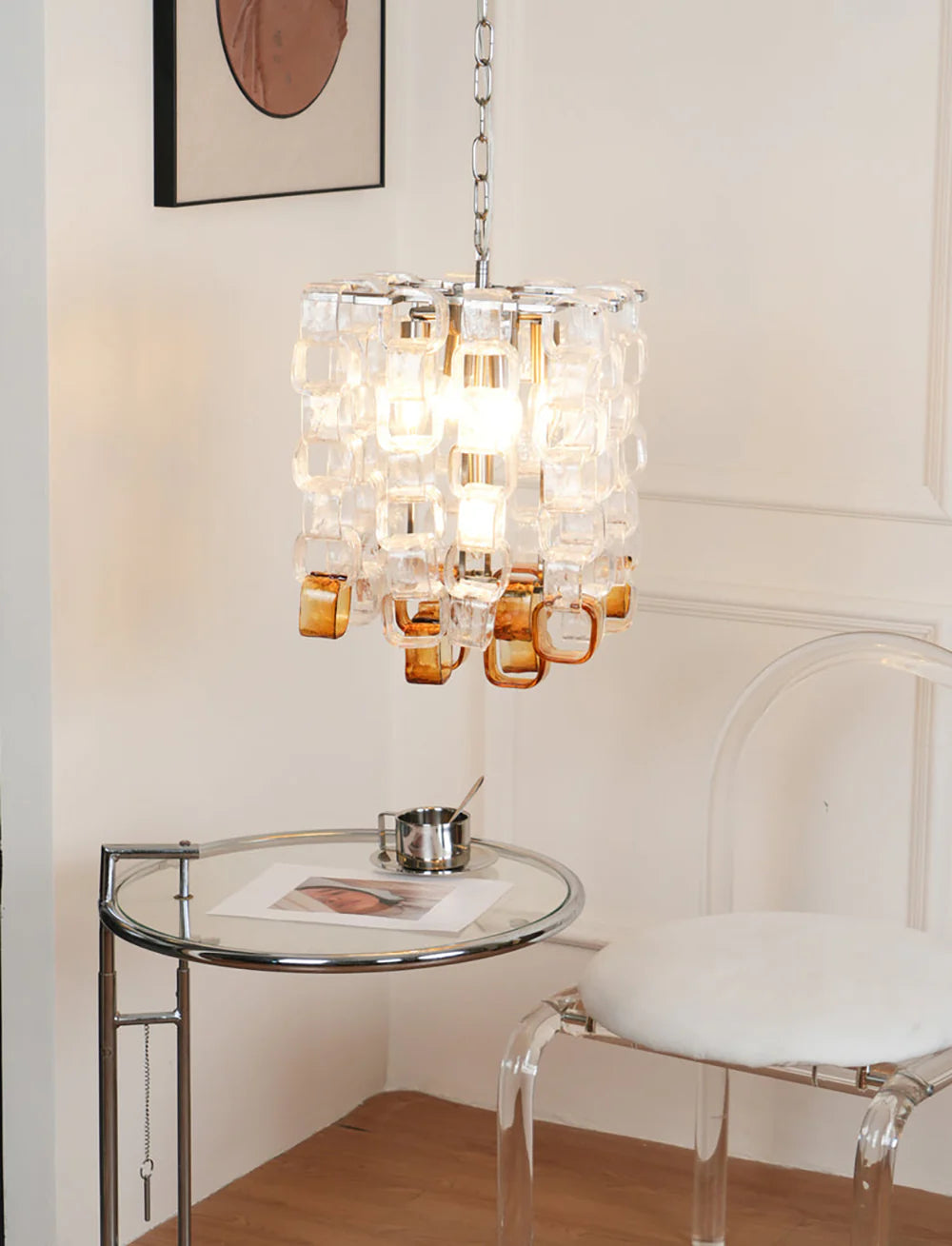 Murano Frosted Cube Chandelier