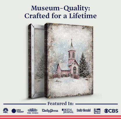 Holiday Church Scene – Vintage Edition Wall Art