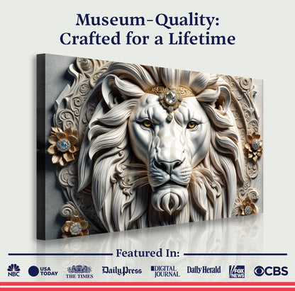 3D Noble Lion Wall Panel Art II