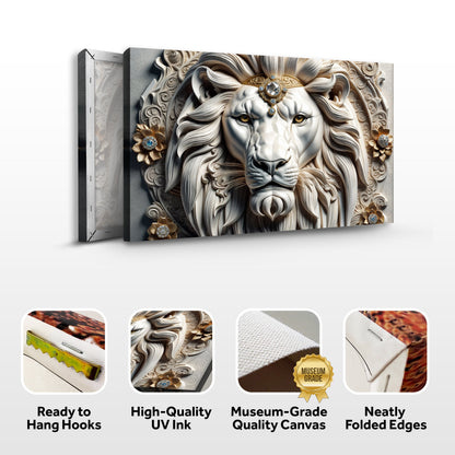 3D Noble Lion Wall Panel Art II