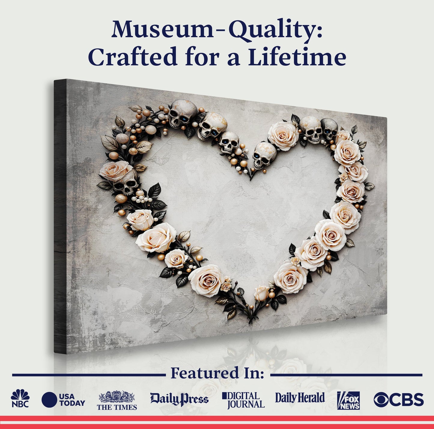 Sculpted Skull & Florals – XI Wall Art