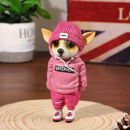 Cute Puppy Resin Backpack Dog Sculpture for Home Decor