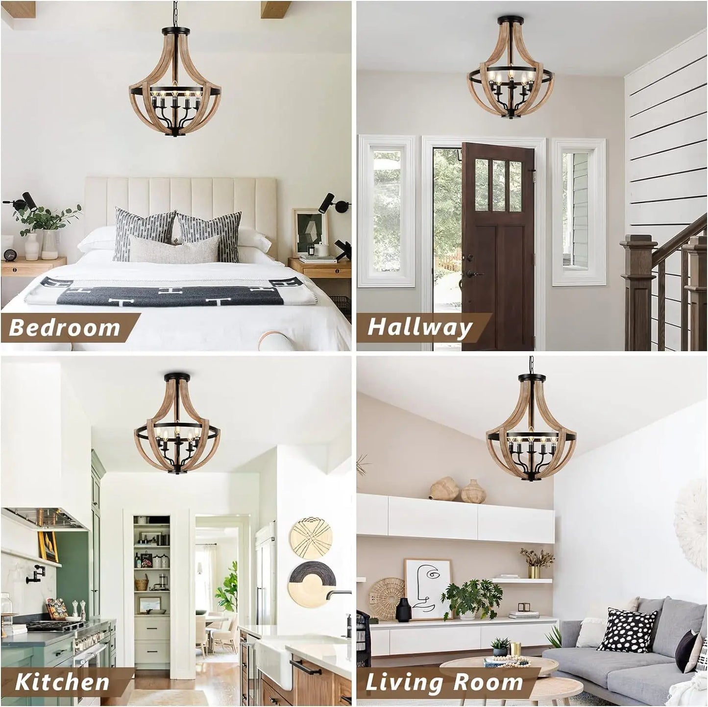 Adjustable Solid Wood Chandelier - Welfel