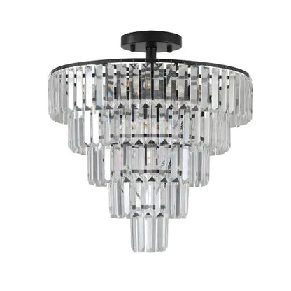 Black Crystal Grandeur Chandelier - Modern Luxury for Home