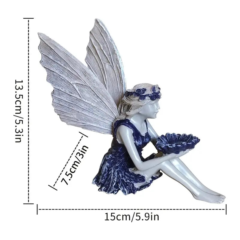 Fairy Tale Angel Resin Garden Sculpture with Butterfly Wings