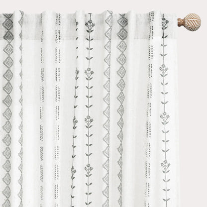White Curtains for Girls Bedroom Teen or WomanSheer Linen Boho Romantic Curtains for Kitchen Master Bathroom Window Living Room 63 Inch Length