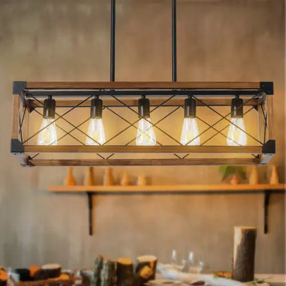 Rustic 5-Light Walnut Chandelier for Home