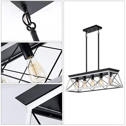 Vintage White Ironwood Room Chandelier