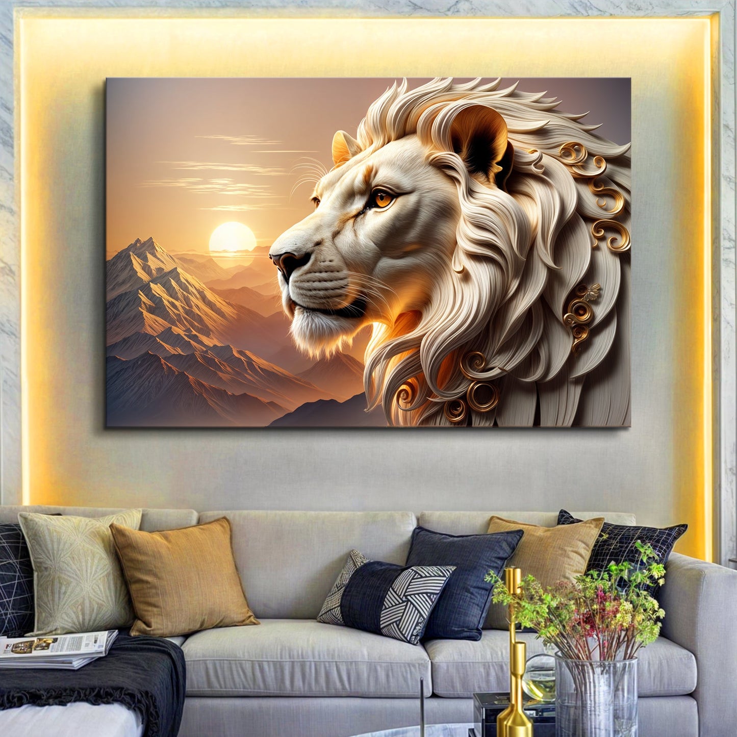 Lion Majesty Sculpture Panel IV