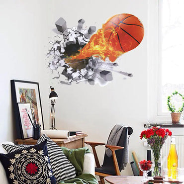 3D Basketball Wall Decals for Kids' Room Decor