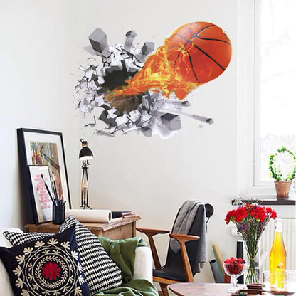 3D Basketball Wall Decals for Kids' Room Decor