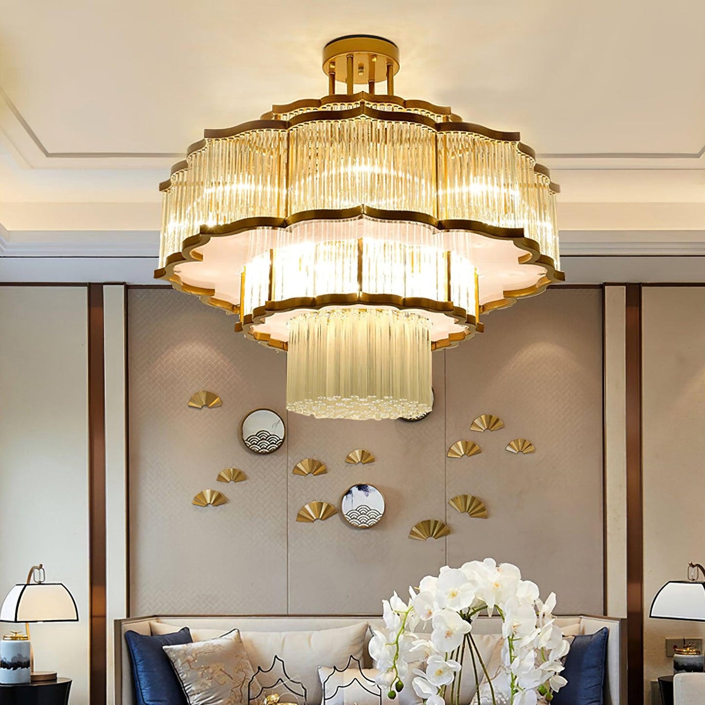 Layered Crystal Flush Light