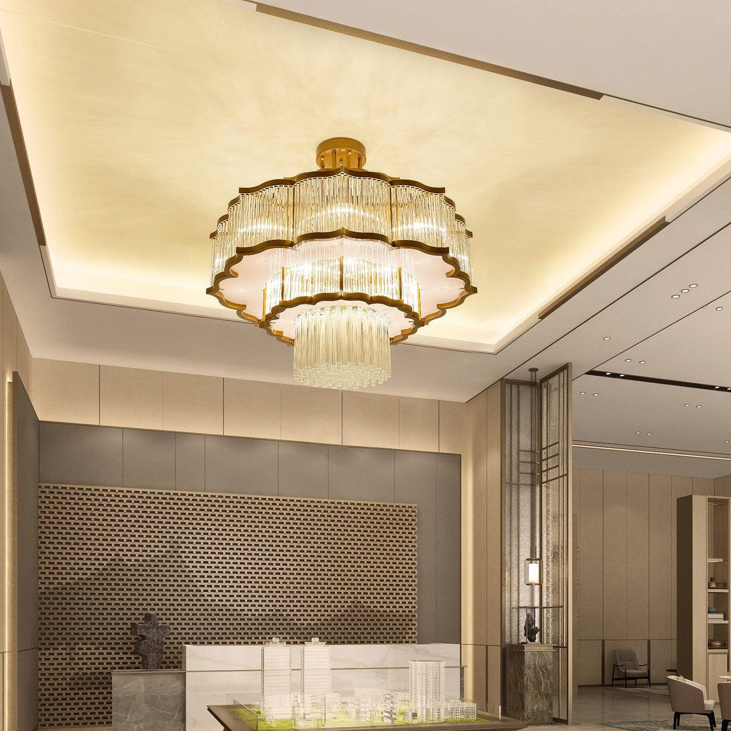 Layered Crystal Flush Light