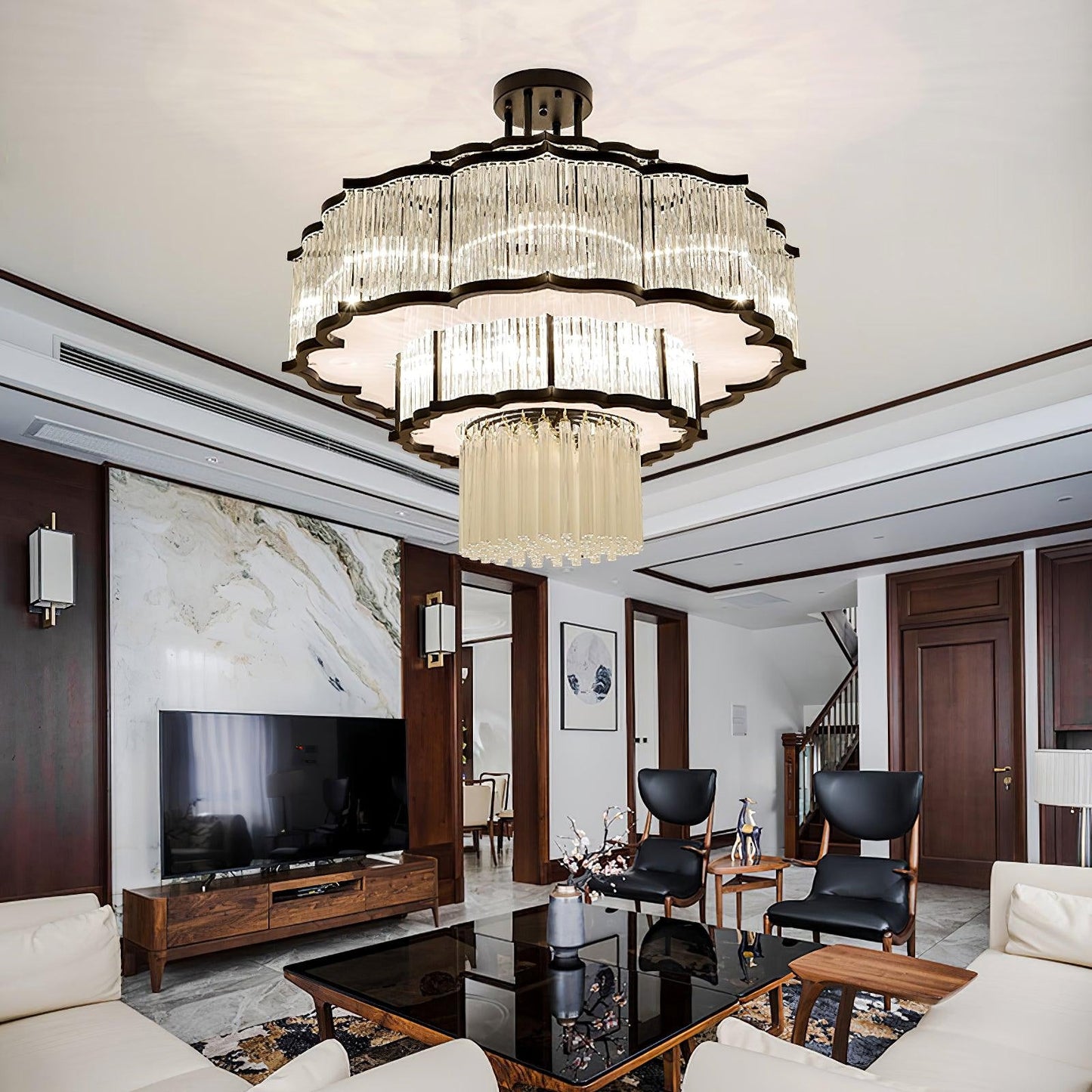 Layered Crystal Flush Light
