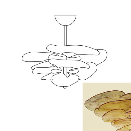Amber Leaf‑Form Glass Chandelier