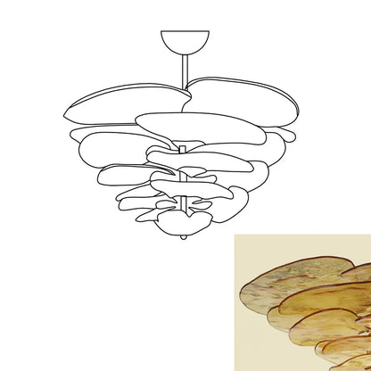 Amber Leaf‑Form Glass Chandelier